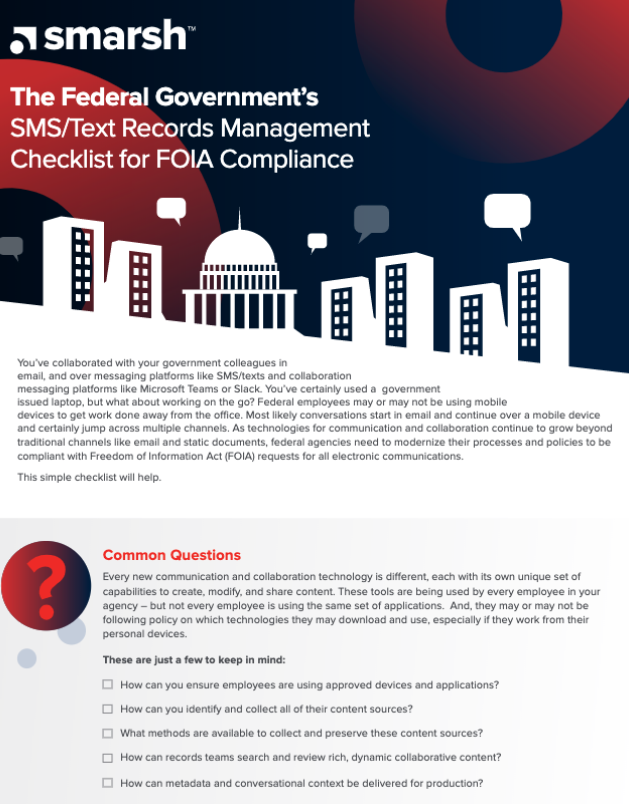 SMS/Text Records Management Checklist for FOIA Compliance